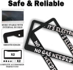 License Plate Cover Black and White License Plate Frames It’s Electric No Gas - Image 4