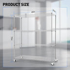 Rengue Wire Shelving with Wheels, 4-Tier Heavy Duty Garage Storage Shelves - Image 3
