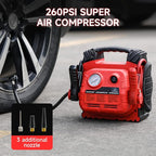 Car Battery Jump Starter with Air Compressor Portable Tire Inflator, 260PSI - Image 3