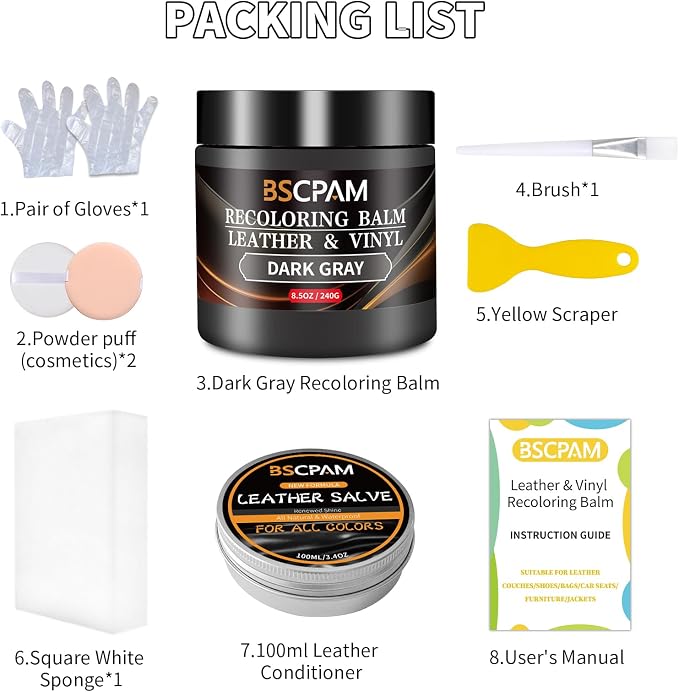 Dark Gray Leather Recoloring Balm - Image 6