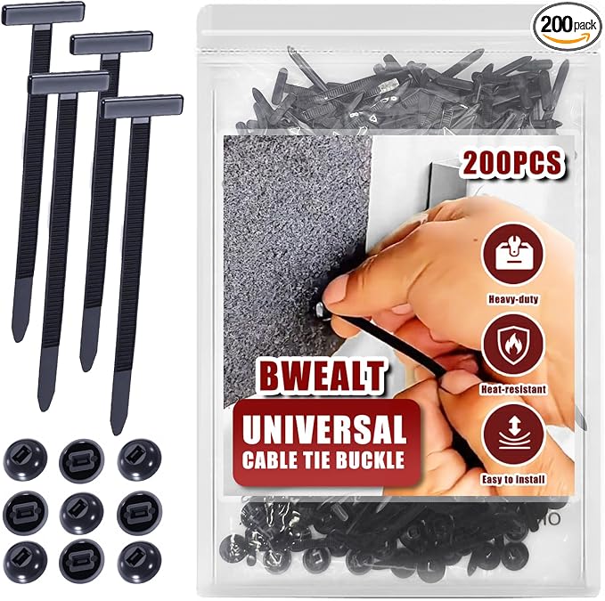 200Pcs Nylon Universal Cable Tie Buckle by BWEALT