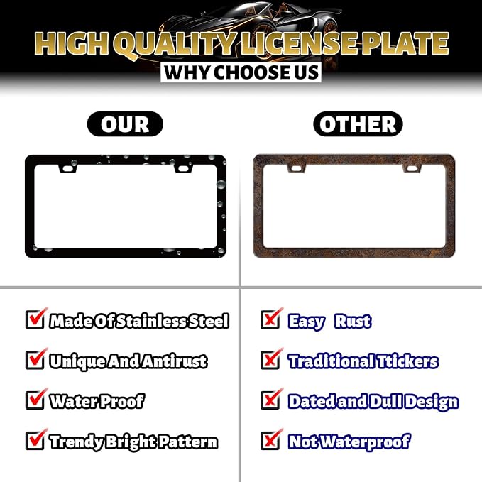 Snake Skin Print License Plate Frame Brown Animal Texture License Plate Holder - Image 3