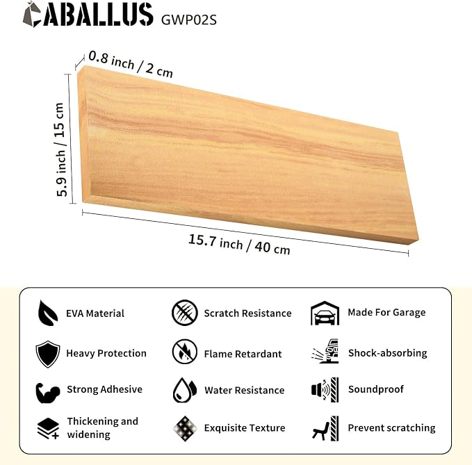 GWP02S Wood Grain Garage Wall Protector Car Door Protectors, Garage Accessories - Image 2