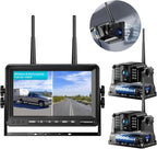 Fookoo HD Magnetic Wireless Backup Camera, 1080P 7" Dual Split Monitor & by FOOKOO