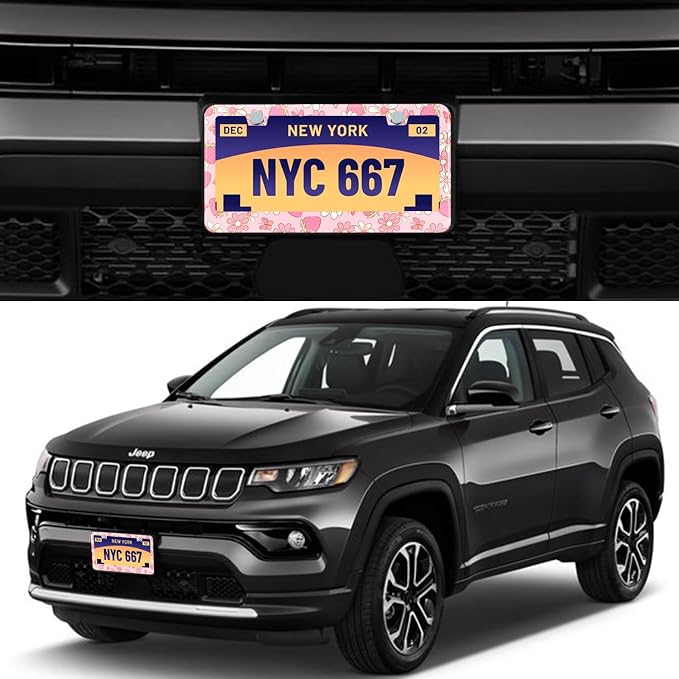 Flowers License Plate Frame Car Universal Stainless Steel Accessories - Image 2