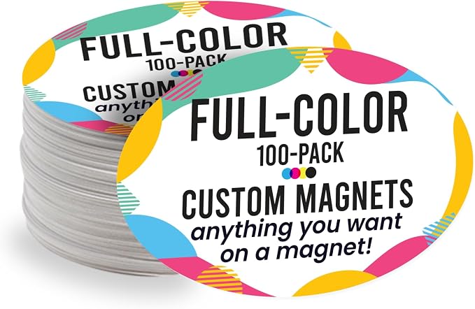 Magnet Me Up Customizable 4x6 Inch Oval Magnet Pack, 100 Piece, Custom Magnet by MagnetMeUp