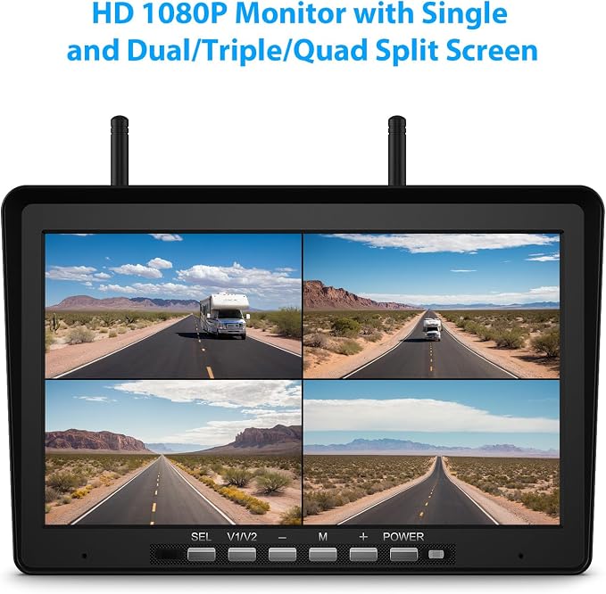 10.1" RV Backup Camera Wireless System Plug and Play, Pre-Wired - Image 3