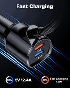 Bluetooth FM Transmitter in-Car Wireless Radio Adapter Kit W 1.8" Color Display - Image 3