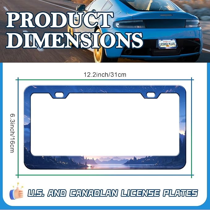 Starry Sky Mountain License Plate Frames - Image 2