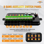 Auxbeam 8 Gang Switch Panel BA80, Universal Circuit Control Relay System Box - Image 3
