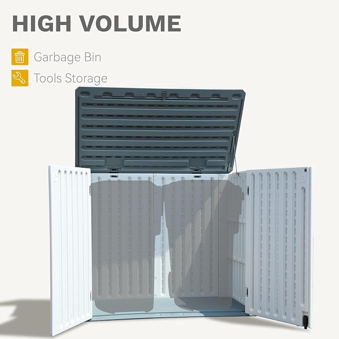 DWVO Outdoor Weather-Resistant Horizontal Storage Shed, 35 Cu Ft Capacity - Image 4