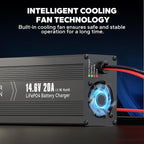 Power Queen 14.6V 20A LiFePO4 Battery Charger, 2-Stage Automatic Smart Battery - Image 5