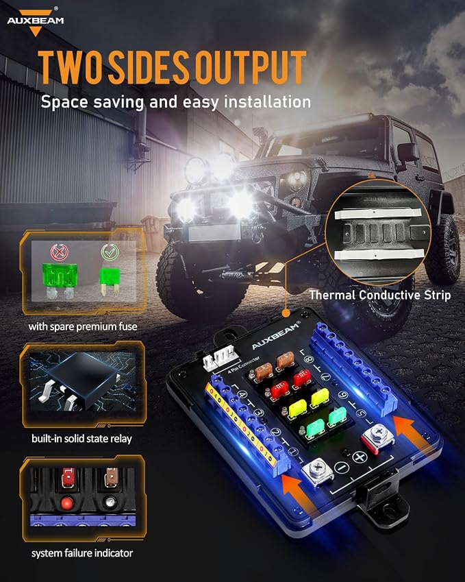 Auxbeam RGB Bluetooth 8 Gang Switch Panel AR-820 Toggle Momentary Pulsed Switch - Image 3