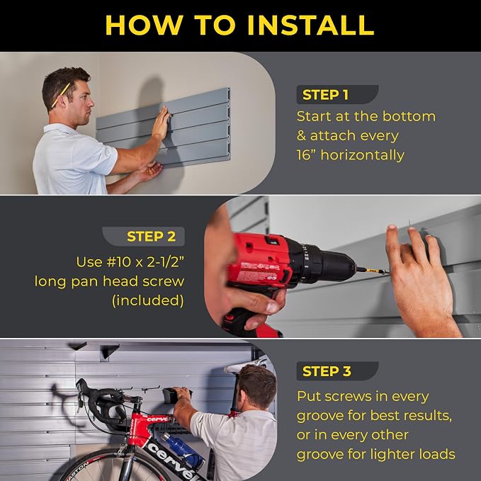 Heavy Duty 8x4 PVC Garage Slatwall Storage System - Image 4