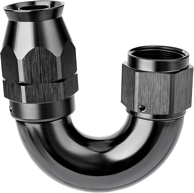 EVIL ENERGY 8AN 180 Degree PTFE One Piece Full Flow End Hose Fitting Aluminum by EVILENERGY