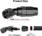 EVIL ENERGY 4AN 30 Degree One Piece Full Flow Hose End Fitting Swivel - Image 2