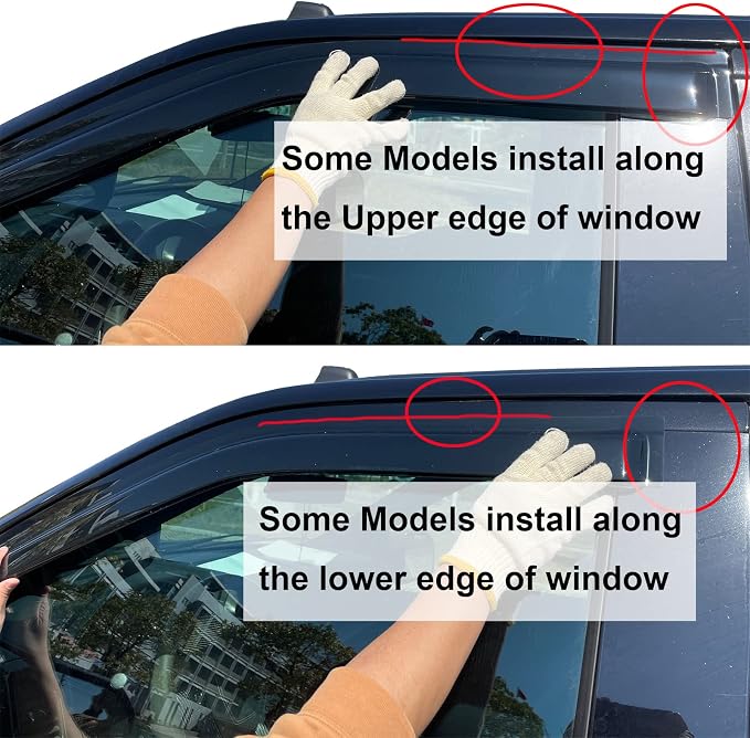 4pc Sun Rain Guards Window Visor Wind Deflector Compatible - Image 6