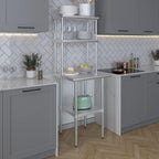 Amgood Stainless Steel Work Table Wide Double Tier Overshelf | NSF | Metal - Image 5