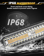 Auxbeam 12 Inch LED Light Bar, 6 Modes Strobe Amber Pod Lights Yellow Fog Light - Image 5
