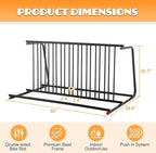 Floor Bike Rack, 10-Bike Freestanding Bicycle Storage Holder - Image 3