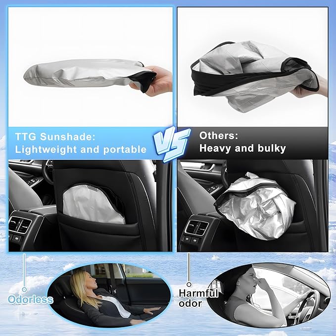 T TGBROS Windshield Sun Shade Custom Fit - Image 6