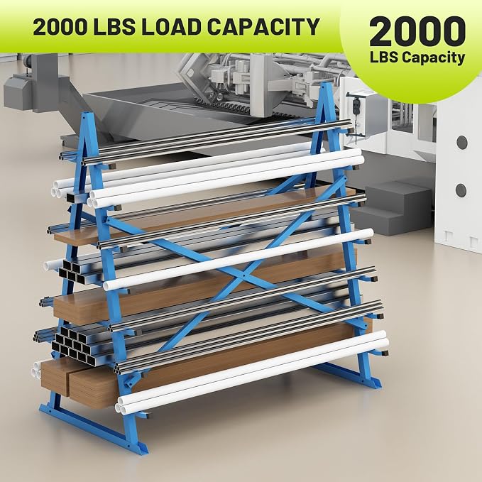 Horizontal Lumber Storage Rack, Heavy Duty 2000 LBS, 60” W x 66” H x 40” D - Image 4