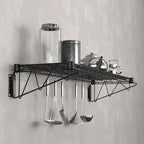 14" x 48" Black Epoxy Wire Wall Mount Shelf - Image 6