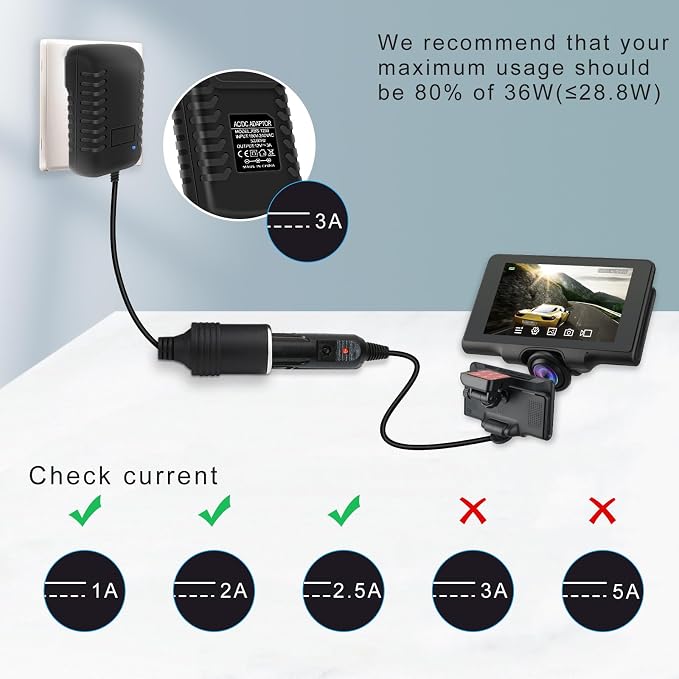 inShareplus 12V 3A 36W AC to DC Converter - Image 5