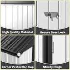 Greesum 8×6FT Outdoor Storage Shed, Metal Patio Storaged Sheds - Image 4