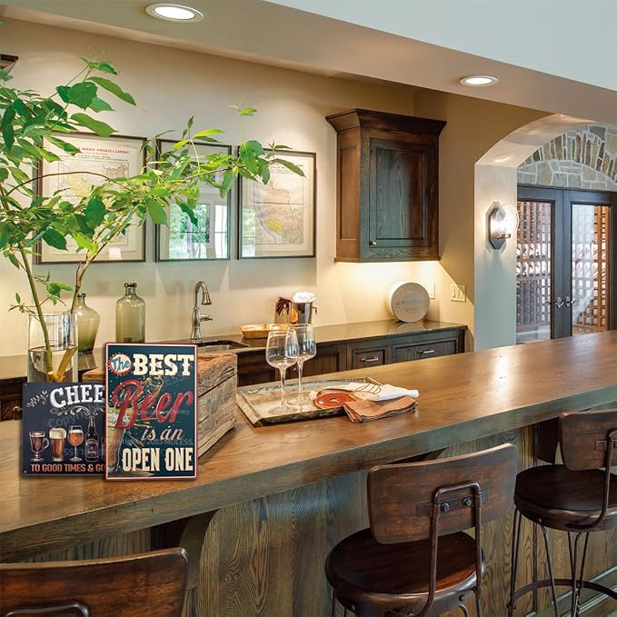 "The Best Beer is an Open One" Funny Bar Sign or Man Cave Decor | 12x8″ Durable - Image 5