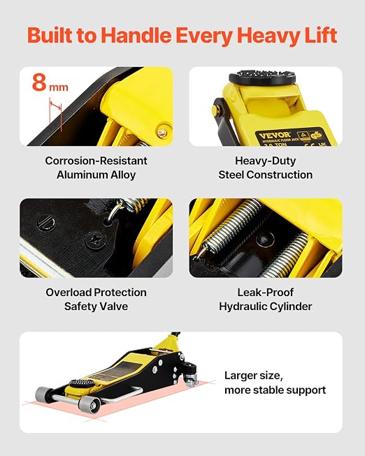 VEVOR 3 Ton Low Profile, Aluminum and Steel Racing Floor Jack - Image 5