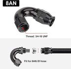 EVIL ENERGY 8AN 150 Degree PTFE One Piece Full Flow End Hose Fitting Aluminum - Image 4