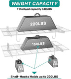 EVERHANGER Wall Mounted Garage Shelves, 2 x 4 ft Metal Storage Shelves - Image 3