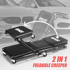 DNA MOTORING 36 Inches Folding 2 in 1 Rolling Z Creeper, Adjustable Roller - Image 4