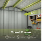 8 x 6 FT Outdoor Storage Metal Shed, Bike Garden Tool Shed - Image 5