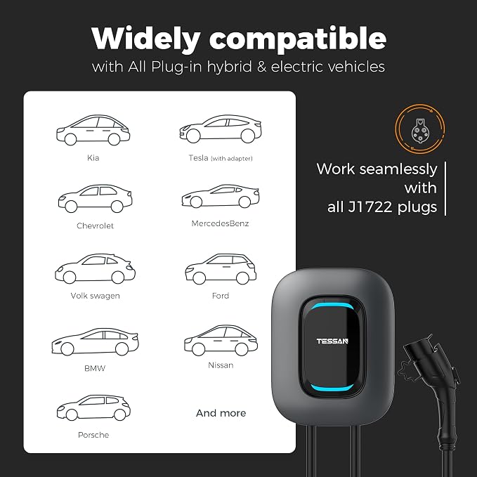 EV Charger Level 2, TESSAN 40A/240V Electric Vehicle Fast Charging Station - Image 5