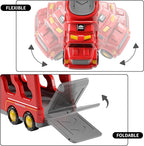 TEMI Fire Toys for 3 4 5 6 Years Old Boys Girls - 5 in 1 Carrier Truck - Image 3