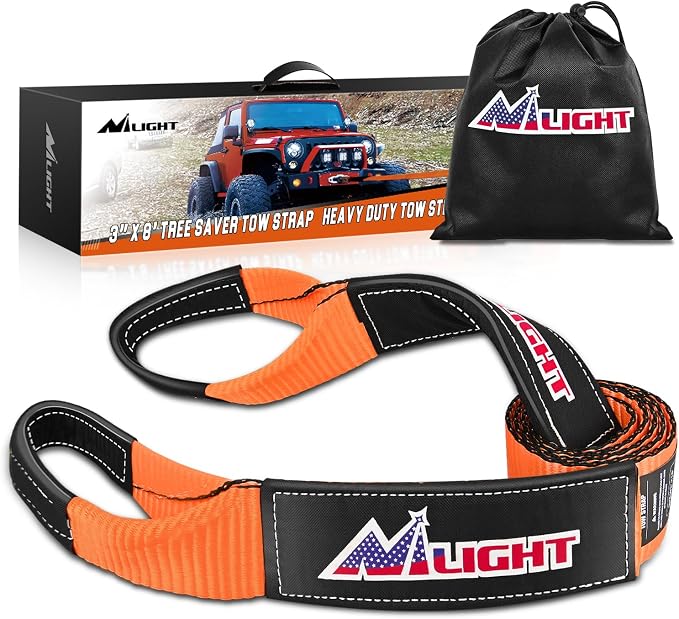 Nilight 3" x 8' Tree Saver Tow Strap Lab Tested 31, 500lbs Break Strength Heavy by Nilight