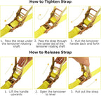 4 Pack 2 Inch Ratchet Straps Heavy Duty 20ft Tie Down Straps Ratchet - Image 6