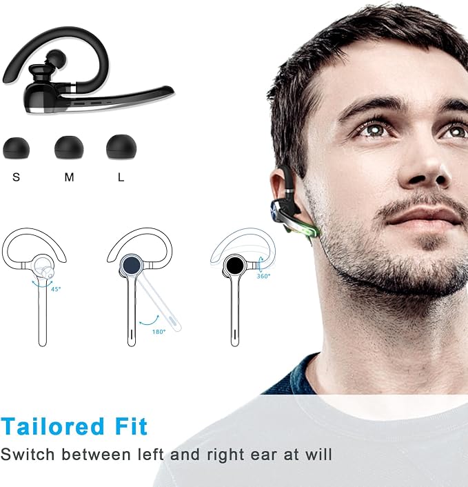 Bluetooth Headset, Wireless Bluetooth Earpiece - Image 4