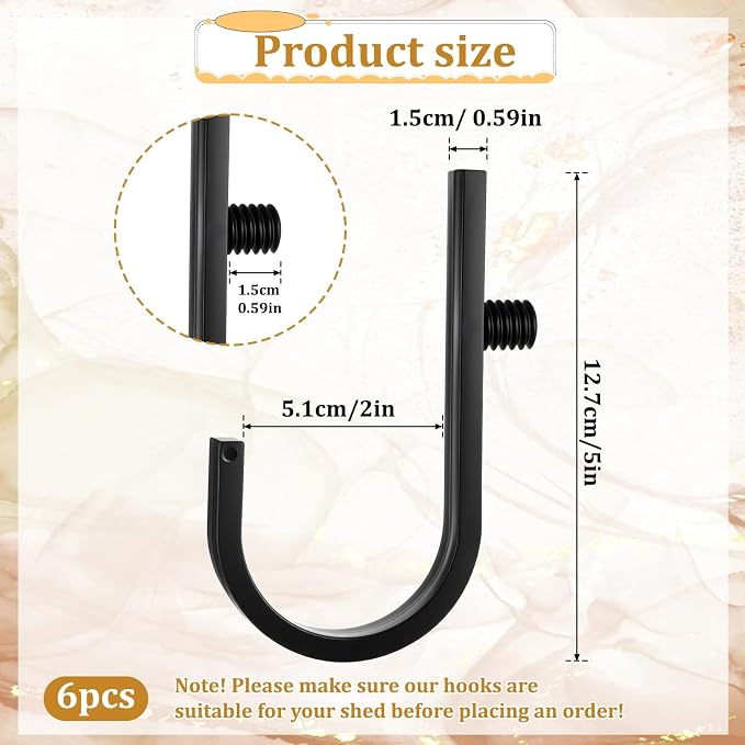 6Pcs Shed Hooks Compatible - Image 2