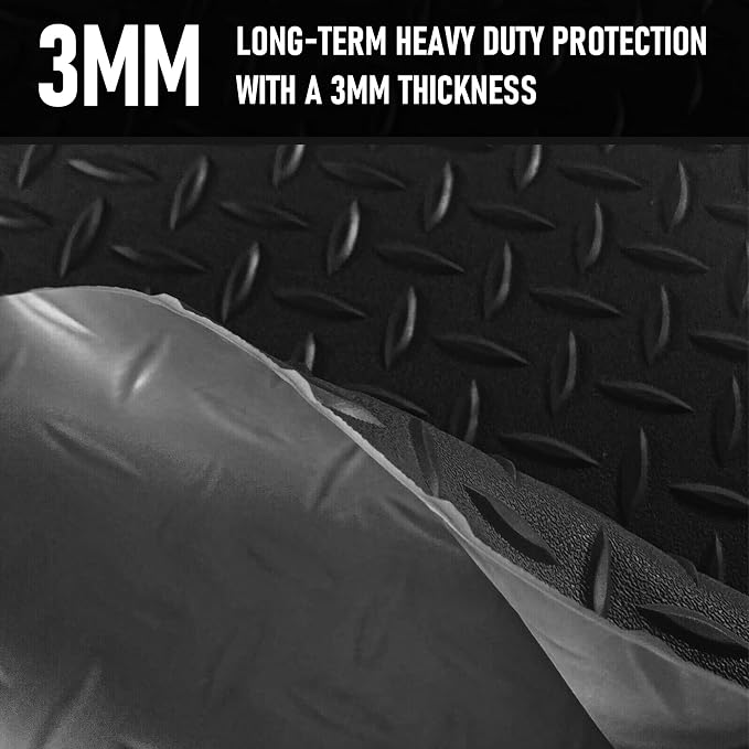 Garage Floor Mat, 16.4x3.2FT Diamond Plate Rubber Flooring Roll, PVC Non-Slip - Image 3