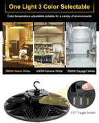 UFO LED High Bay Light, 150W/100W/80W Adjustable, 3000K/4000K/5000K Adjustable - Image 3