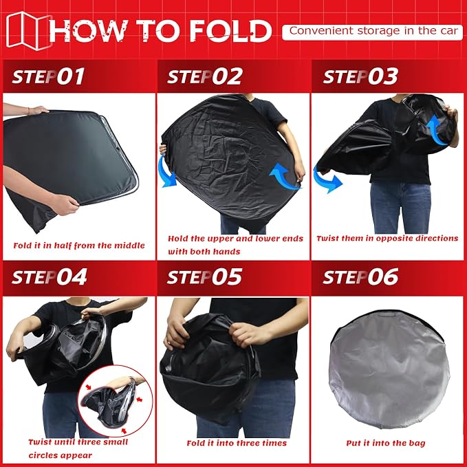 KAYZT Windshield Sun Shade for 2024-2025 Kia EV9 Foldable Sunshade Front Window - Image 6