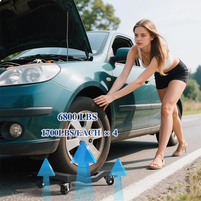 I'EZONK Industrial Stainless Steel Car Dolly Set of 4-6, 084kg Capacity | Pro - Image 3