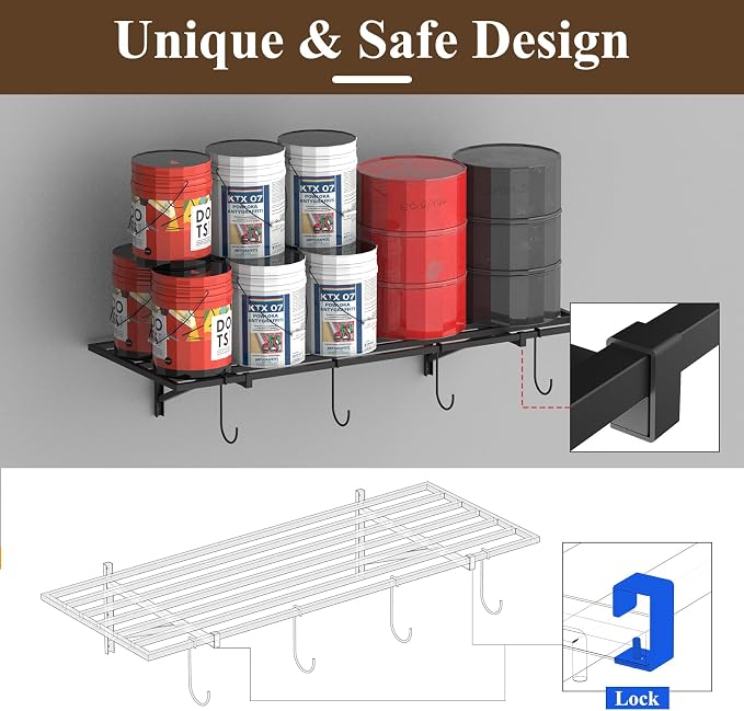 PEKGRIL Garage Wall Shelving Set of 2, 1.5X4 ft Garage Wall Shelves - Image 4