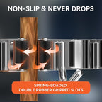 ZONGOOL 2 Pack Mop Broom Holder Wall Mount, 4 Racks and 5 Hooks Broom Organizer - Image 3