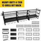 Wall Mount Power Tool Organizer, 4 Layer 12 Drill Hangers Storage Rack - Image 3