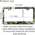Sage Green Floral License Plate Frame Plant Flowers Stainless Steel License - Image 3