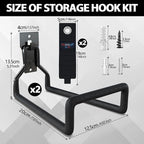 3-H Garden Hose Holder Wall Mount 2 Pack, Solid Steel Hose Hanger wih Extension - Image 2